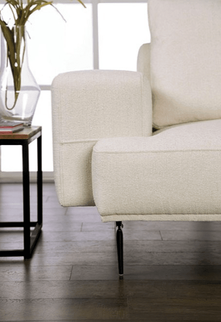 Baerum Contemporary Chenille Sectional - White