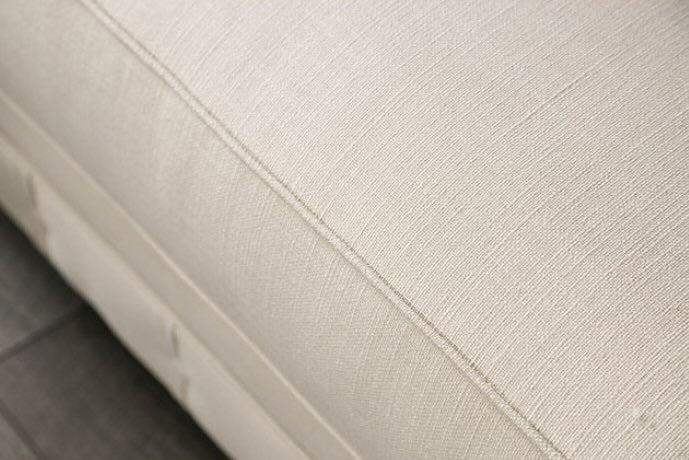 Viviana Transitional Beige Upholstered Sofa with Oversized Rolled Arms