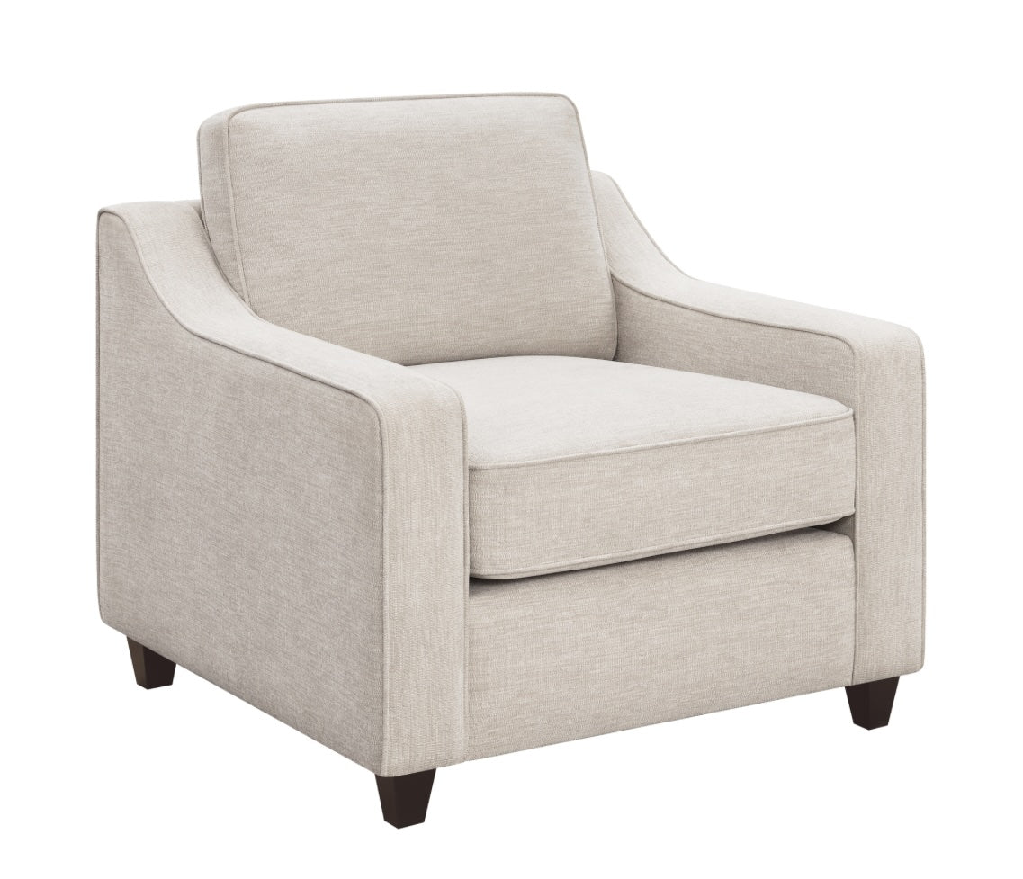 Christine Upholstered Cushion Back Chair Beige