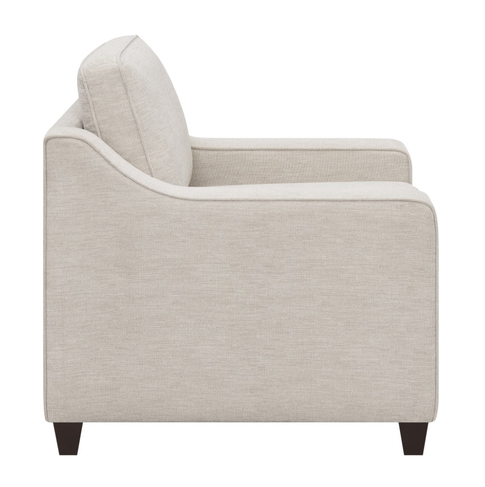 Christine Upholstered Cushion Back Chair Beige