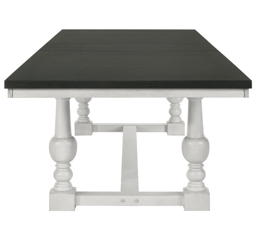 Aventine Rectangular Dining Table with Extension Leaf Charcoal and Vintage Chalk