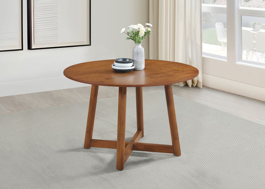 Dinah 5-Piece Round Solid Wood Dining Set Walnut