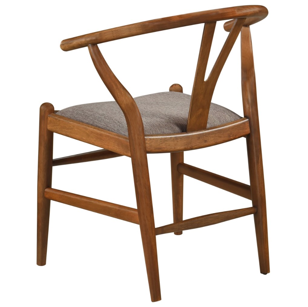 Dinah Danish Y-Shaped Back Wishbone Dining Side Chair Walnut And Brown Set Of 2