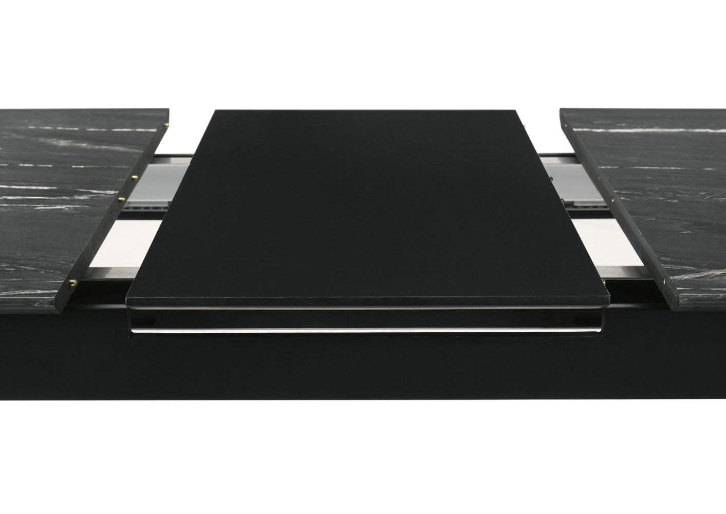 Crestmont Rectangular 7PC Dining Set With Faux Marble Top And 16″ Self-Storing Extension Leaf Grey