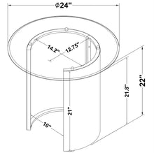 Morena Round End Table With Tawny Tempered Glass Top Brushed Bronze