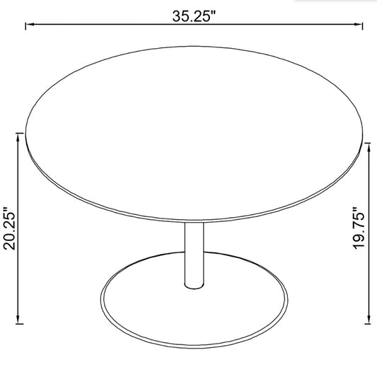 Ganso Round Metal Coffee Table With Tempered Glass Top Black