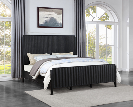 Brookmead Contemporary Wooden King Bed Black - Black
