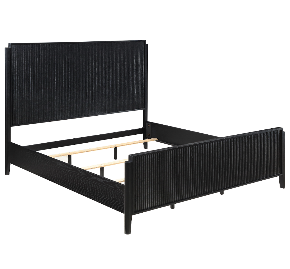 Brookmead Contemporary Wooden King Bed Black - Black