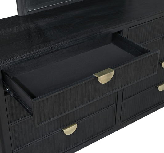 Brookmead 8-Drawer Bedroom Dresser Black