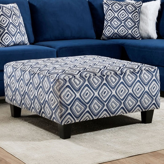 Waldport Transitional Microfiber Ottoman - Navy