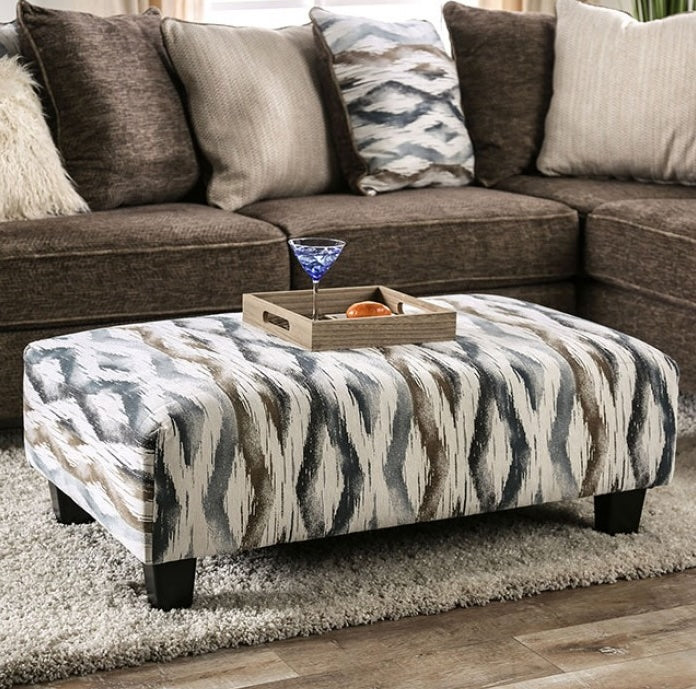 Kempston Contemporary Microfiber Ottoman - Multi Color