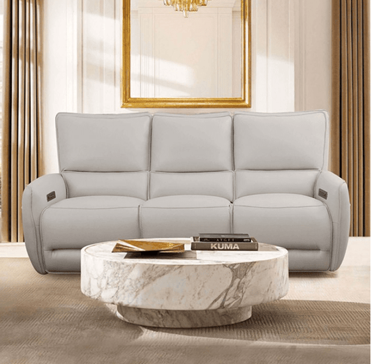 Phineas Leather Power Living Room Set - Beige