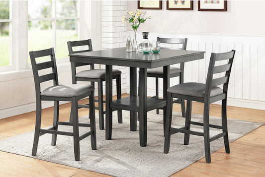 Mattison Transitional 5 Piece Counter Height Dining Set - Gray