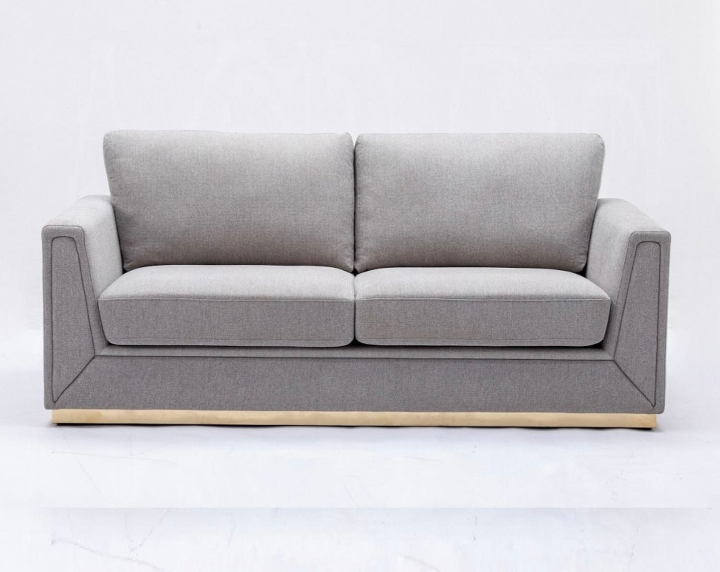 ACME Valin Linen Sofa - Gray & Gold