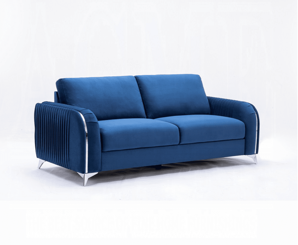 ACME Wenona Blue Velvet Living Room Set