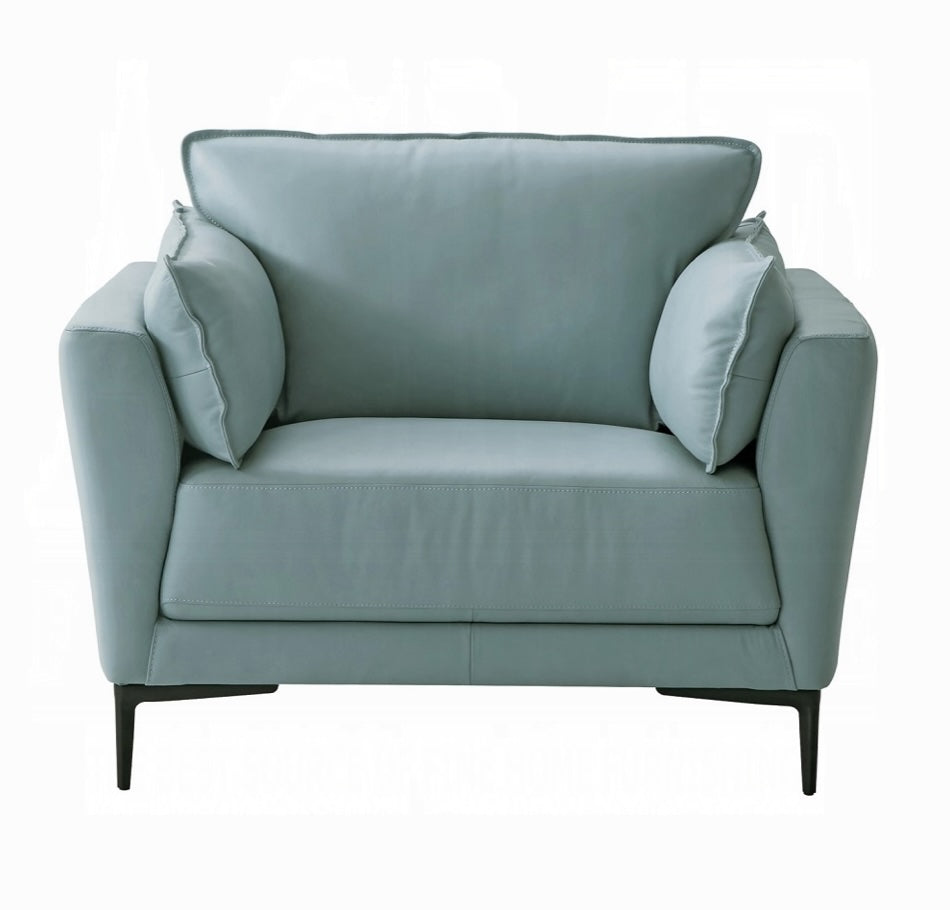 Acme Mesut Modern Italian Leather Chair - Sage Green
