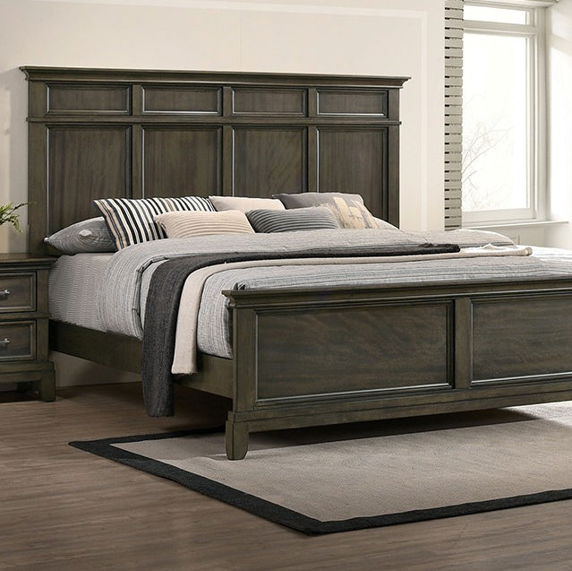 Houston Traditional King Panel Bed - Gray