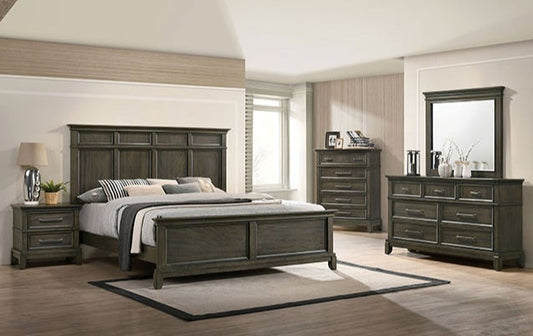 Houston Traditional Queen Panel Bed - Gray
