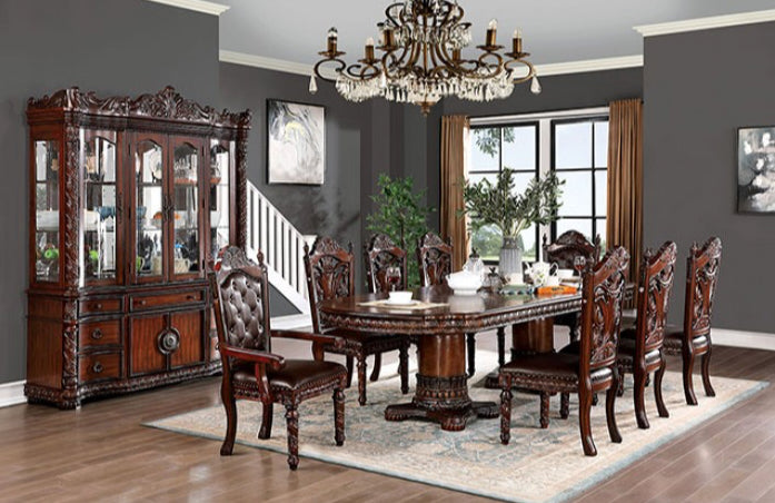 Canyonville Traditional 9-Piece Dining Set - Brown Cherry