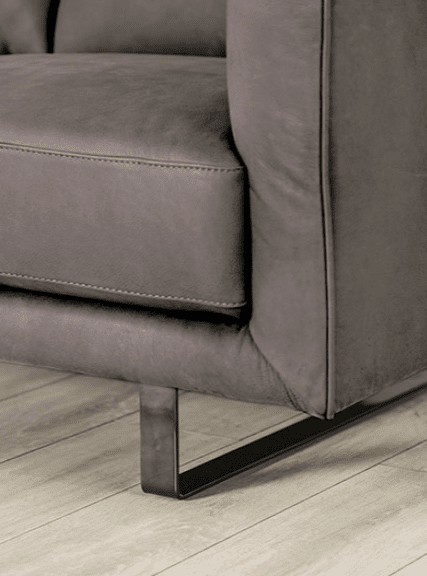Mezzanotte Italian Leather Sofa & Loveseat Set in Gray