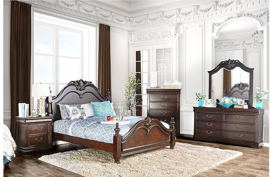Mandura Traditional Solid Wood King Bedroom Set - Cherry