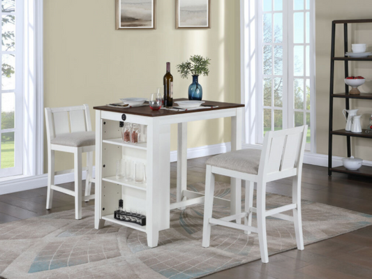 Grahm Counter Height Dining Table with Cabinet, Drawer, and 2 Chairs