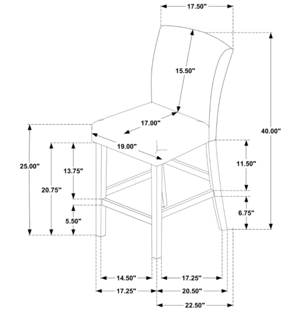 Alba Boucle Upholstered Counter Height Dining Chair White And Charcoal Grey Set Of 2