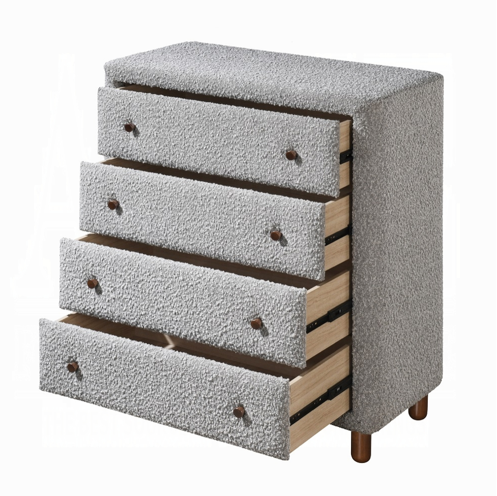 ACME Cleo Chunky Gray Boucle 4-Drawer Chest
