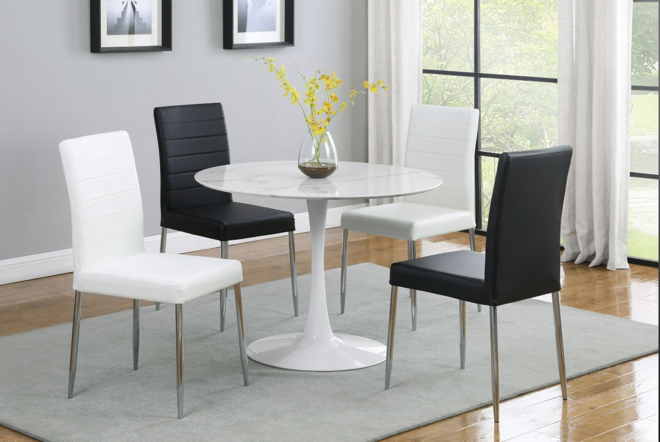 Arkell 40-Inch Round Pedestal Dining Table White