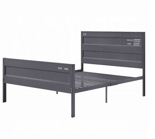 Cargo Container Theme Full Bed in Gray Finish