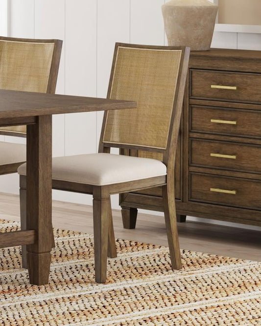 Matisse Woven Rattan Back Dining Side Chair Brown Set Of 2