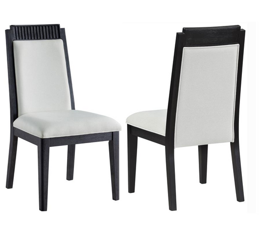 Brookmead Upholstered Dining Side Chair Ivory And Black Set Of 2