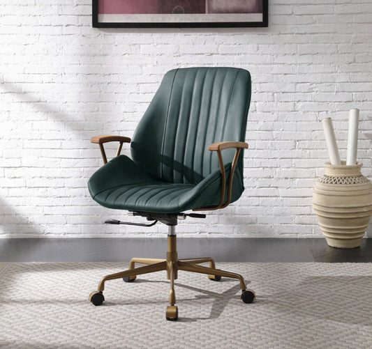 Hamilton Genuine Leather Office Chair - Dark Green