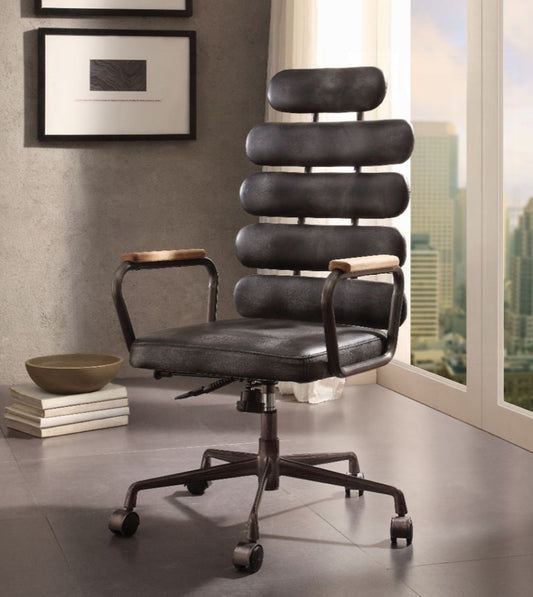 Calan Executive Office Chair - Vintage Black Top Grain Leather