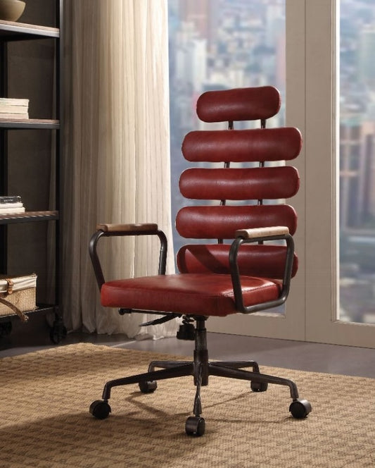 Calan Executive Office Chair - Vintage Red Top Grain Leather