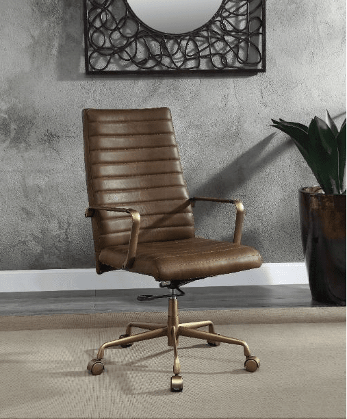 Duralo Executive Office Chair - Vintage Brown Top Grain Leather
