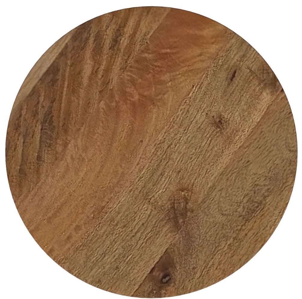 Aureo Round Solid Wood Accent Side Table Wild Honey