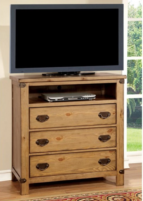 Pioneer Cottage Style Media Chest - Weathered Elm