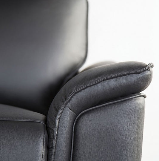 Bienne Transitional Leather Reclining Sofa - Black