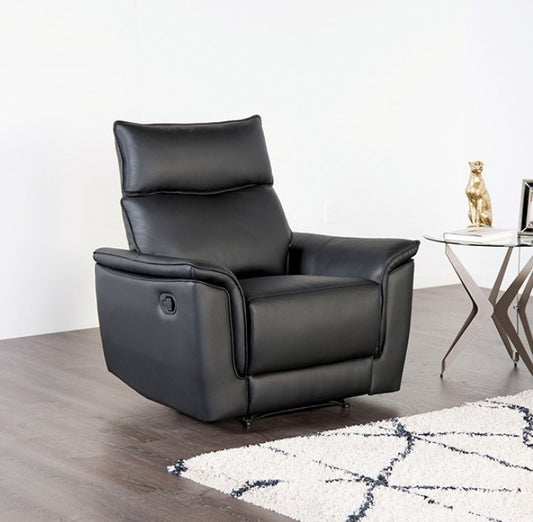 Bienne Transitional Leather Recliner - Black