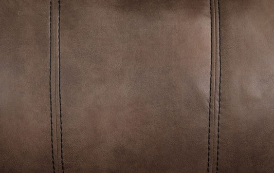 Agata Transitional Leatherette Reclining Sofa with Dropdown - Brown