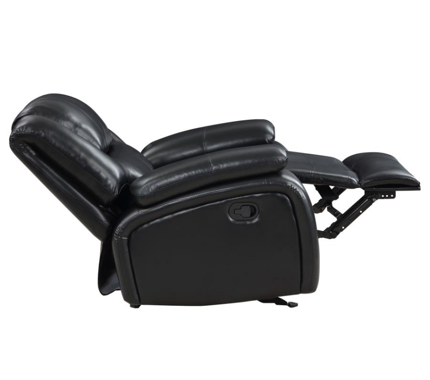 Camila Upholstered Glider Recliner Chair Black Faux Leather