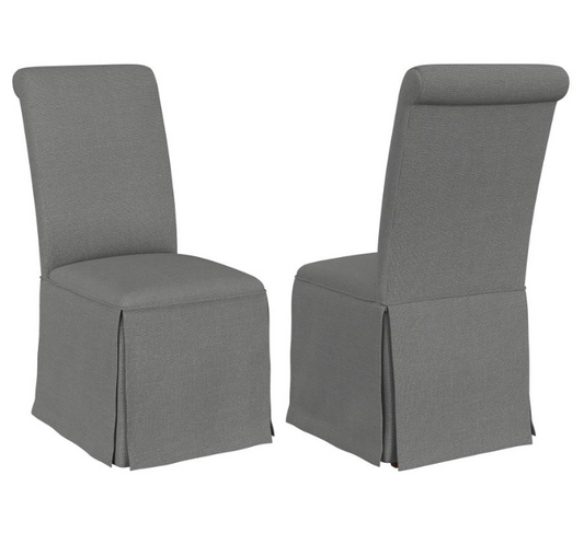 Shawna Upholstered Skirted Dining Chair Gray Set of 2