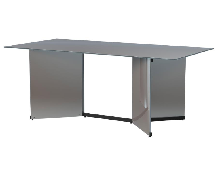 Emery 76-inch Rectangular Mirrored Dining Table Silver