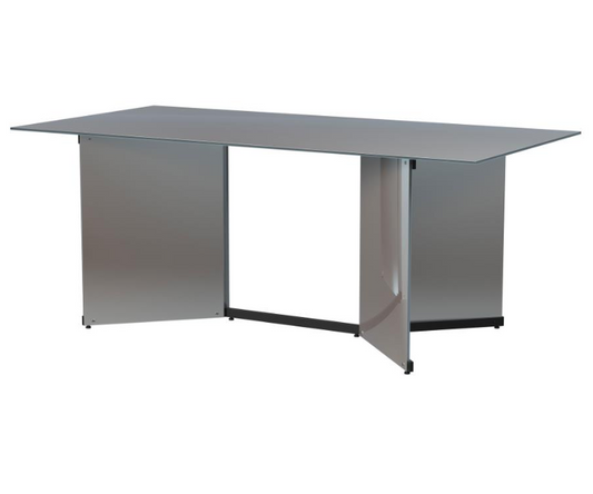 Emery 76-inch Rectangular Mirrored Dining Table Silver
