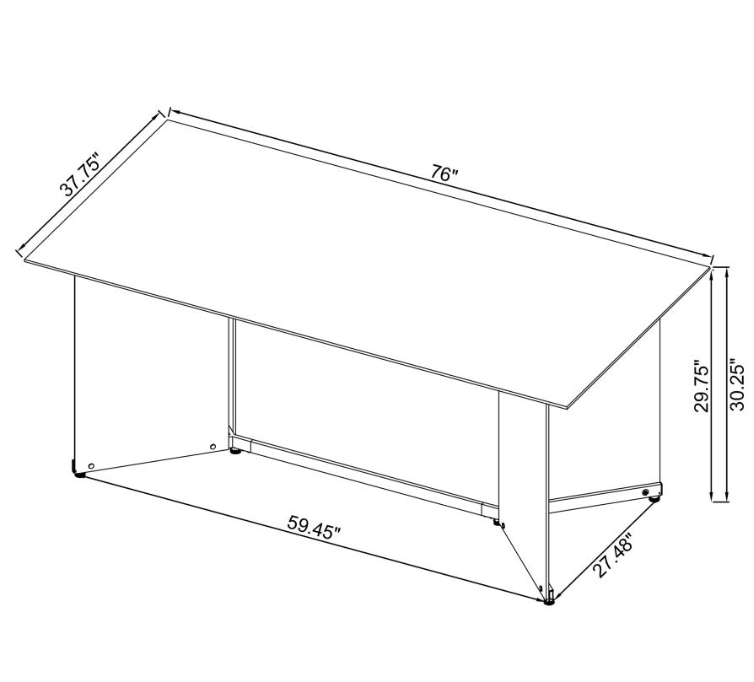 Emery 76-inch Rectangular Mirrored Dining Table Silver