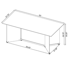 Emery 76-inch Rectangular Mirrored Dining Table Silver