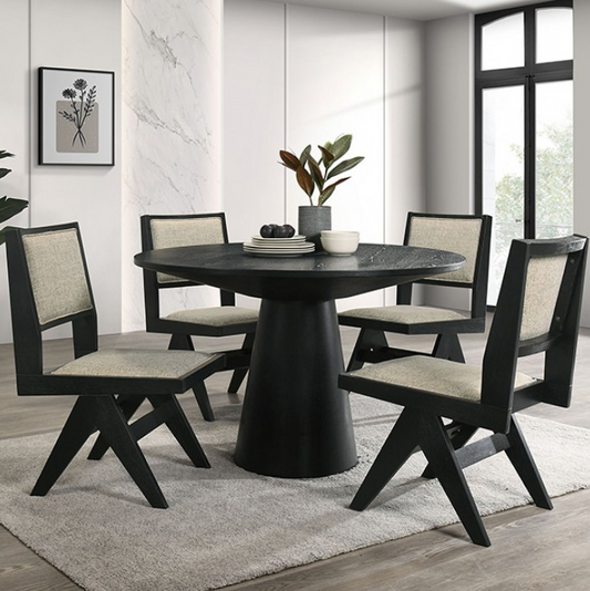 Tottenham 48" Round Cone Shape Dining Table, Black