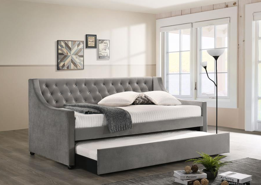 Chatsboro Upholstered Twin Daybed with Trundle Grey
