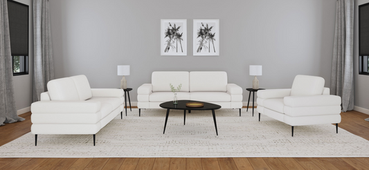 Jessel Chenille Upholstered Track Arm Sofa, Ivory